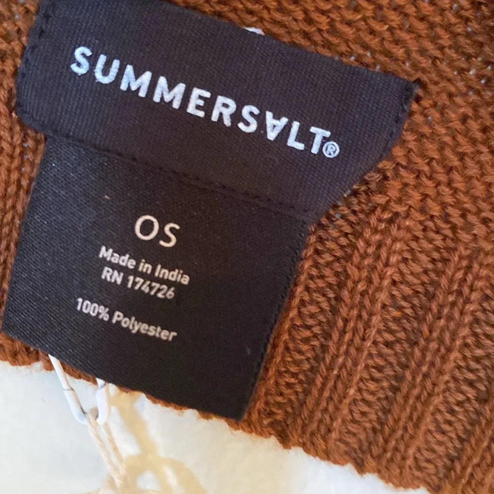 NWT Summersalt two-tone colorblock brown black knit scarf 44 x 70